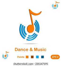 Dance and music concept, icon variations, 2d & 3d illustration, vector, eps 8