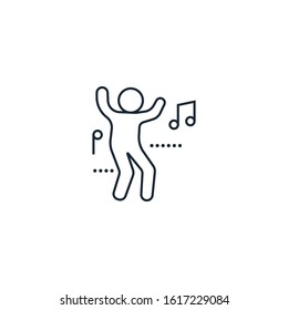 dance music creative icon. From Music icons collection. Isolated dance music sign on white background