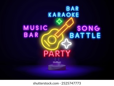 Dance music editable text style effect. Vector text effect with a luxurious neon light theme, suitable for night event posters.