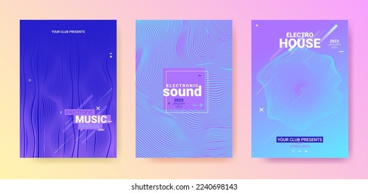 Dance Music Flyer. Electro Party Cover. Abstract Edm Background.