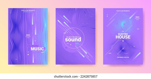 Dance Music Flyer. Electro Party Poster. Vector Dj Background.