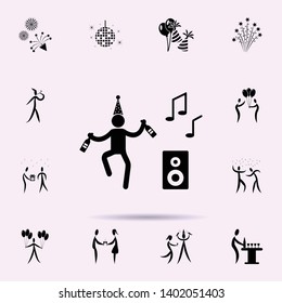 dance to music icon. Party icons universal set for web and mobile