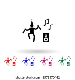 Dance to music multi color icon. Simple glyph, flat vector of party icons for ui and ux, website or mobile application