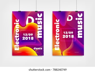 Dance and Music Party Posters and Flyers. Vector illustration