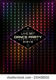 Dance music poster template. Vector Abstract background.