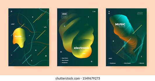 Dance Music Poster. Wave Gradient Blend. Night 3d Banner. Dj Invitation. Yellow Techno Music Poster. Gold Wave Gradient Shapes. Disco Club Flyer. Dj Sound. Electro Music Poster.