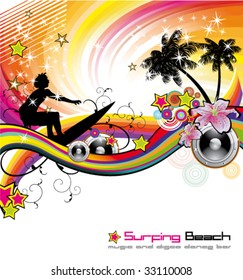 Dance and Music tropical Event Background for Disco Flyers