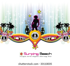 Dance and Music tropical Event Background for Disco Flyers