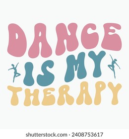 La danza es mi terapia vectorial retro camiseta
