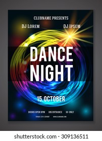 Dance Night Party design template. Vector illustration