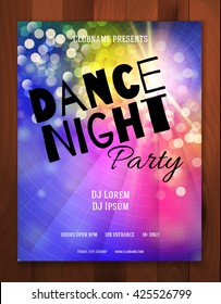 Dance Night  Party poster design. Vector