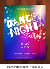 Dance Night  Party poster design. Vector