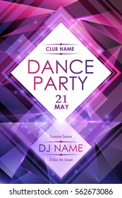 Plantilla de póster de fiesta nocturna de baile