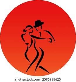 dance on the background of the sun vector image