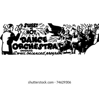 Dance Orchestra - Retro Ad Art Banner
