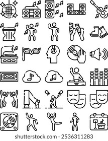 Dance Pack Icon in Cutline Style