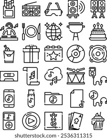 Dance Pack Icon in Cutline Style
