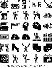 Dance Pack Icon in Glyph Style