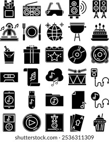 Dance Pack Icon in Glyph Style