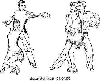 445 2 dancers sketch Images, Stock Photos & Vectors | Shutterstock