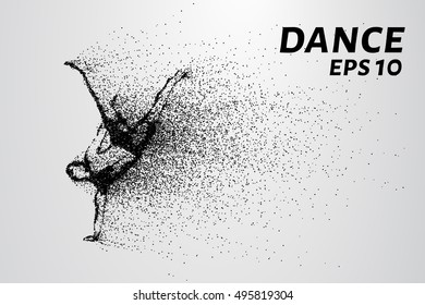 Dance of the particles. Breakdance consists of small circles.