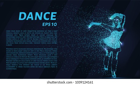 Dance of the particles. Girl dancing in jump. A dancer performs acrobatic elements.