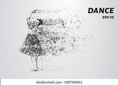 Dance of the particles. Young girl dancing