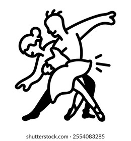 Dance partner icon in hand drawn style 
