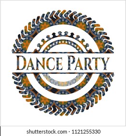 Dance Party arabesque style badge. arabic decoration.