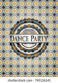 Dance Party arabesque style badge. arabic decoration.