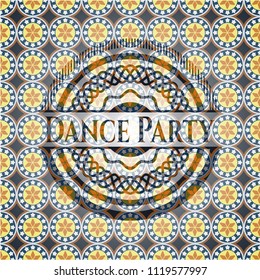 Dance Party arabic emblem background. Arabesque decoration.