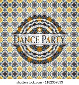 Dance Party arabic emblem background. Arabesque decoration.