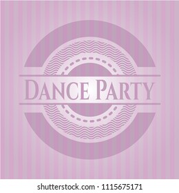 Dance Party badge with pink background