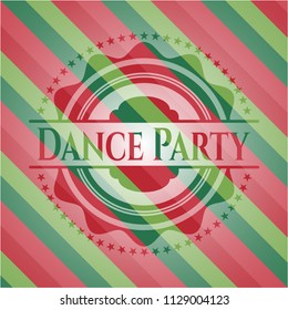 Dance Party christmas badge background.
