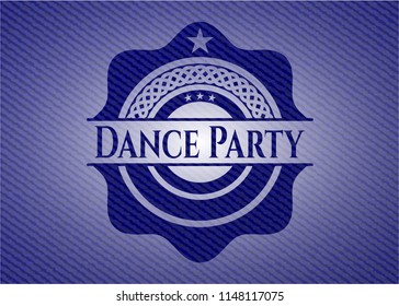 Dance Party emblem with jean background