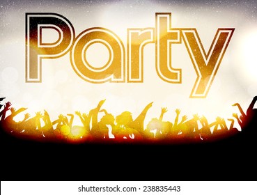 Dance Party Flyer Template - Vector Illustration