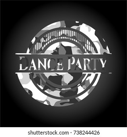 Dance Party grey camouflage emblem