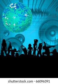 Dance party layout with room for text, grunge art