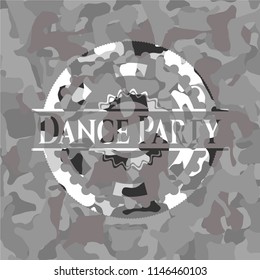 Dance Party on grey camo pattern