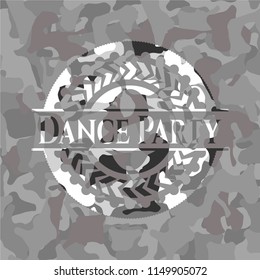 Dance Party on grey camo pattern