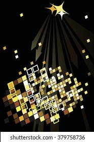 Dance party poster with abstract lights