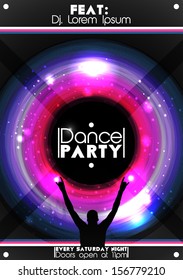 Dance Party Poster Background Template - Vector Illustration