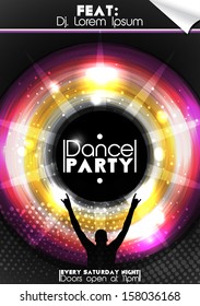 Dance Party Poster Background Template - Vector Illustration