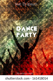 Dance Party Poster Background Template - Vector Illustration