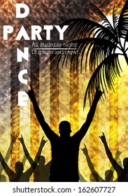 Dance Party Poster Background Template - Vector Illustration
