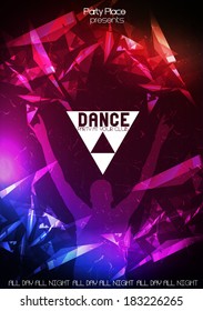 Dance Party Poster Background Template - Vector Illustration