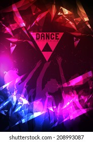 Dance Party Poster Background Template - Vector Illustration