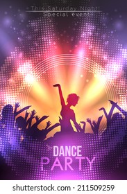 Dance Party Poster Background Template - Vector Illustration