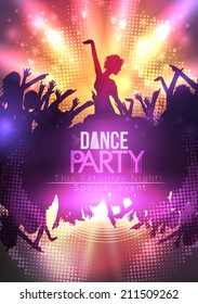 Dance Party Poster Background Template - Vector Illustration