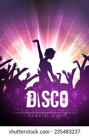 Dance Party Poster Background Template - Vector Illustration